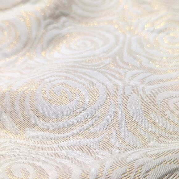 Dorissa Ivory & Navy Blue Gold Shimmer Rosette Dress Tulle Skirt | Girls Size 7 - Picture 3 of 9